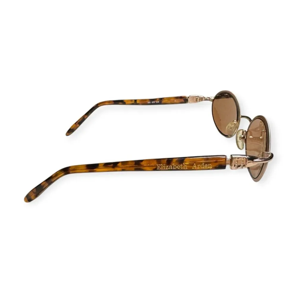 Elizabeth Arden Round Eyeglasses Tortoise Gold Frame Vintage Wear‎